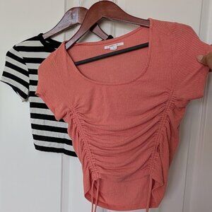 2 Women's/Juniors cropped shirts